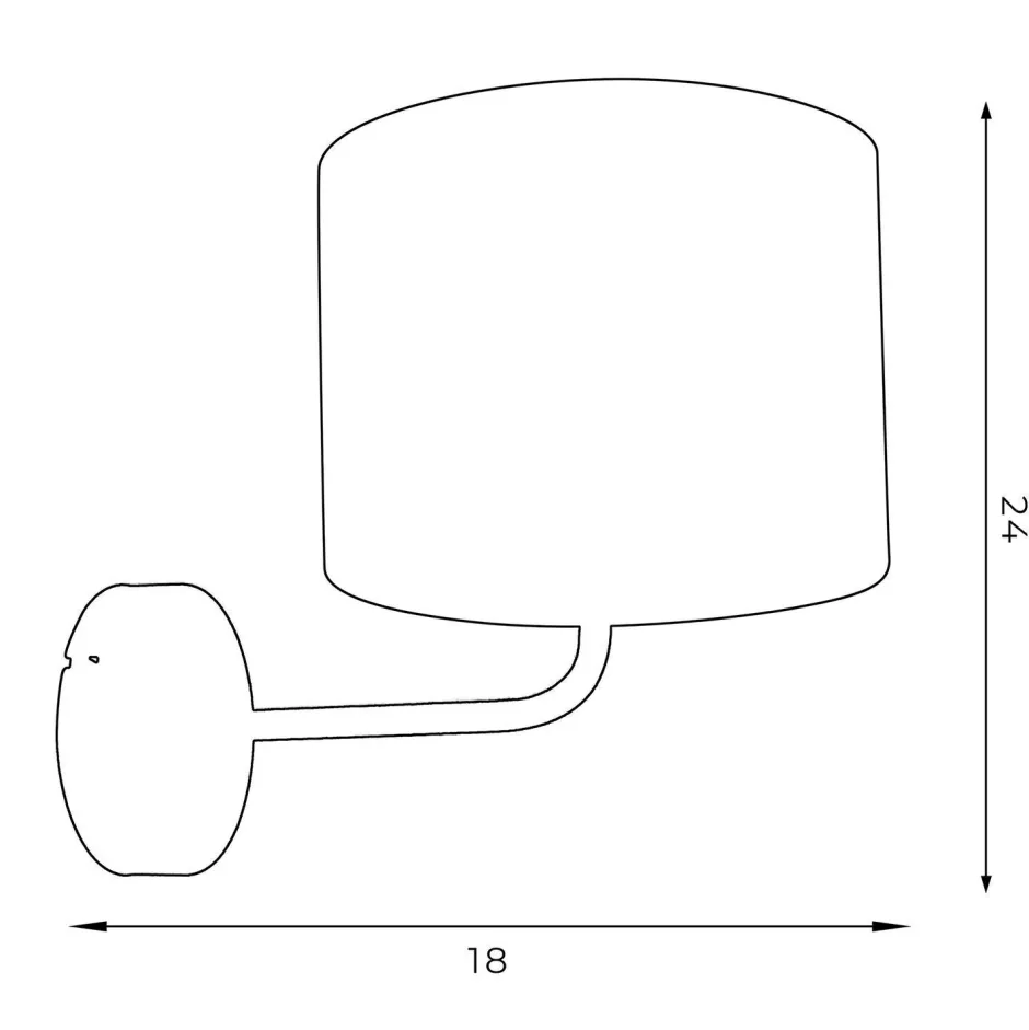 Wandleuchten|Schlafzimmer Lampen*Luminex Wandlampe Schwarz Weiß Stoff Metall H:23 cm wohnlich