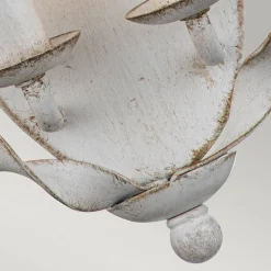 Flurlampen|Wohnzimmerlampen*Elstead Wandlampe Shabby Weiß Antik Metall H: 41,8 cm Landhaus