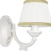 Easylight Wandlampe Shabby Weiß Stoff Klassisch E14 SOFIA< Stofflampen|Wohnzimmerlampen