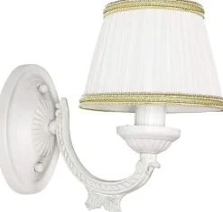 Easylight Wandlampe Shabby Weiß Stoff Klassisch E14 SOFIA< Stofflampen|Wohnzimmerlampen