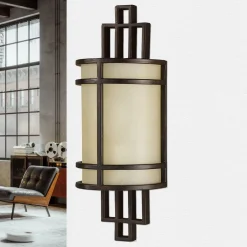 Elstead Wandlampe SHOJI Bronze Vintage Leuchte Wohnzimmer< Glaslampen|Designerlampen
