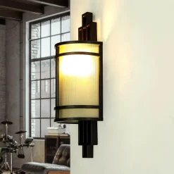 Elstead Wandlampe SHOJI Bronze Vintage Leuchte Wohnzimmer< Glaslampen|Designerlampen