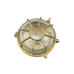 Außenwandleuchten|Moderne Lampen*Lido Wandlampe SIFNOS Messing IP64 rund Ø24cm Außenwand