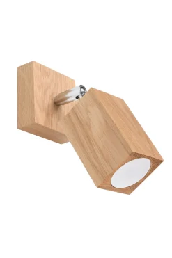 Sollux Wandlampe Spot verstellbar GU10 eckig Modern Holz< Wandleuchten|Flurlampen
