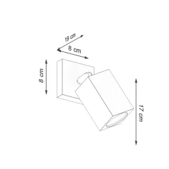 Sollux Wandlampe Spot verstellbar GU10 eckig Modern Holz< Wandleuchten|Flurlampen