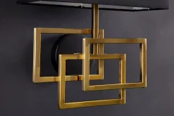 Invicta Interior Wandlampe Stoff blendarm T:20 cm E27 in Gold Schwarz< Wandleuchten|Flurlampen