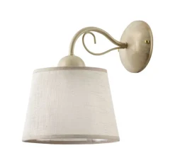 Jupiter Wandlampe Stoff in Creme LOCOLA Bett Flur Leuchte< Wandleuchten|Stofflampen