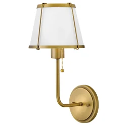 Elstead Wandlampe Stoff Metall E27 40 cm hoch mit Schalter< Wandleuchten|Wohnzimmerlampen