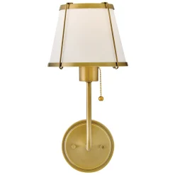 Elstead Wandlampe Stoff Metall E27 40 cm hoch mit Schalter< Wandleuchten|Wohnzimmerlampen