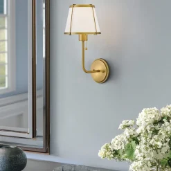 Elstead Wandlampe Stoff Metall E27 40 cm hoch mit Schalter< Wandleuchten|Wohnzimmerlampen