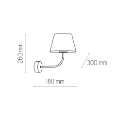 Wandleuchten|Moderne Lampen*TK Lighting Wandlampe Stoff Metall E27 Schwarz Natur Schlafzimmer