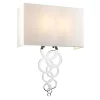 Elstead Wandlampe Stoff Metall in Creme Chrom Modern eckig< Wandleuchten|Flurlampen
