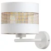 TK Lighting Wandlampe Stoff Metall Weiß Gold E27 Modern< Wandleuchten|Flurlampen
