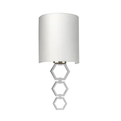 Elstead Wandlampe Stoff Schirm in Creme Chrom schmal E27< Wandleuchten|Flurlampen