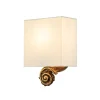 Elstead Wandlampe Stoffschirm H: 25,4 cm in Blattgold Weiß< Wandleuchten|Flurlampen