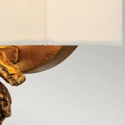 Elstead Wandlampe Stoffschirm H: 25,4 cm in Blattgold Weiß< Wandleuchten|Flurlampen