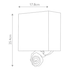 Elstead Wandlampe Stoffschirm H: 25,4 cm in Blattgold Weiß< Wandleuchten|Flurlampen