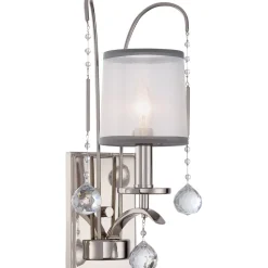 Elstead Wandlampe TAZIA in Silber Antik Kristall Lampe< Wandleuchten|Moderne Lampen