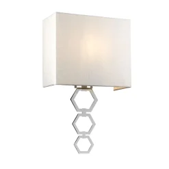 Wandleuchten|Flurlampen*Elstead Wandlampe Up Down Creme Chrom Stoff Metall Modern