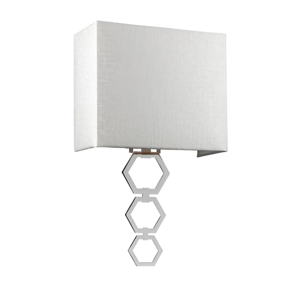 Wandleuchten|Flurlampen*Elstead Wandlampe Up Down Creme Chrom Stoff Metall Modern