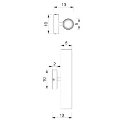 Luminex Wandlampe Up Down Metall in Messing 2x GU10< Wandleuchten|Flurlampen