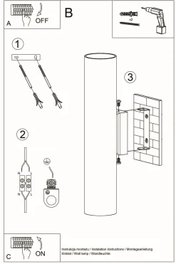 Sollux Wandlampe Up Down schmal Modern Metall 2x GU10 innen< Wohnzimmerlampen|Moderne Lampen