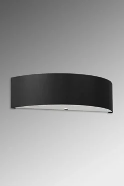 Wandleuchten|Flurlampen*Sollux Wandlampe Up Down Schwarz Stoff Glas 45 cm indirekt
