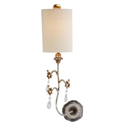 Wandleuchten|Moderne Lampen*Elstead Wandlampe VICA in Silber Kristall B:19cm Lampe
