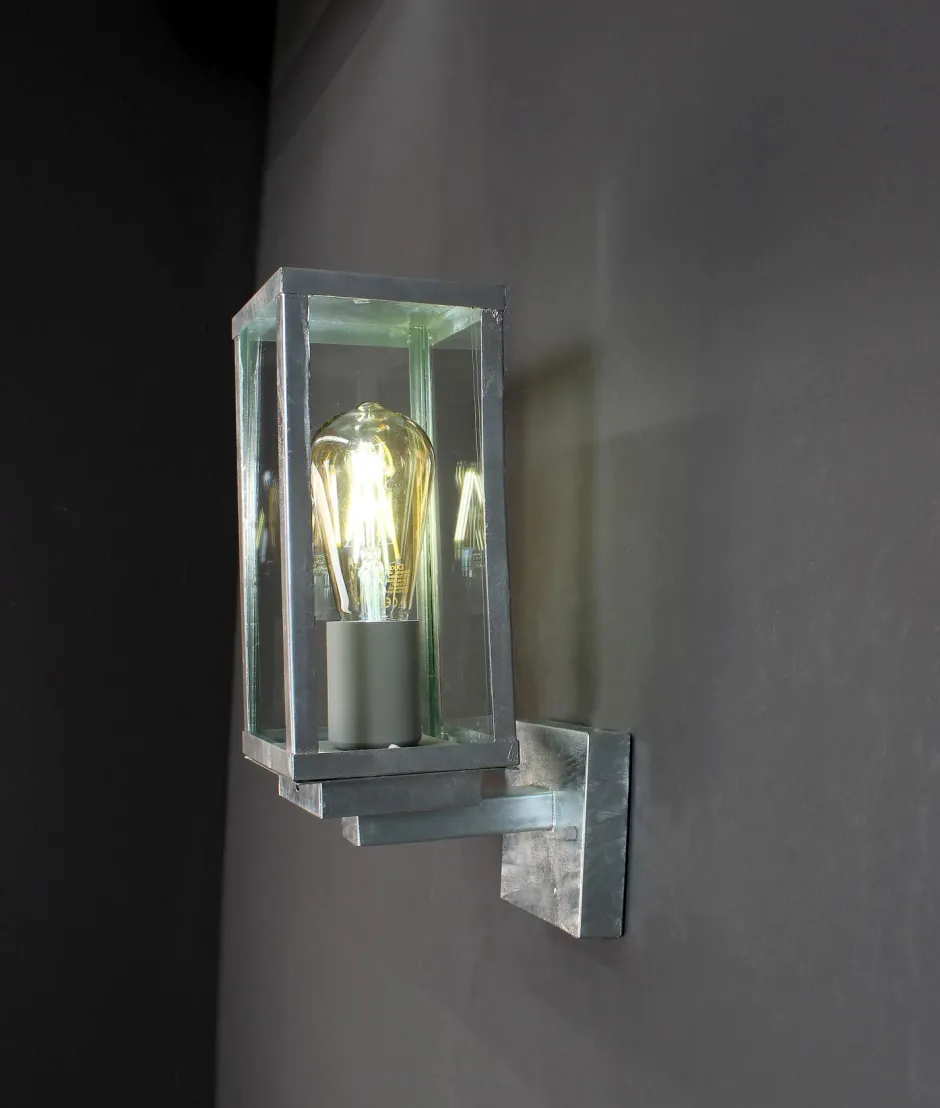 Eco-Light Wandlampe Vintage Aluminium in Zink IP44 E27 B:11 cm< Metall Lampen|Vintage Lampen