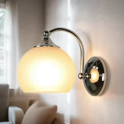 Jupiter Wandlampe Weiß Chrom NABO Wandleuchte Bad Flur< Wandleuchten|Küchenlampen