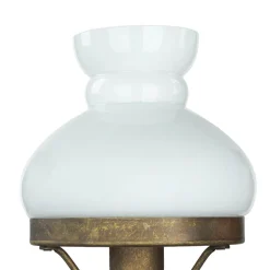 Giovanni Battista Wandlampe Weiß Glasschirm aus Echt-Messing Antik< Wandleuchten|Esszimmer Lampen