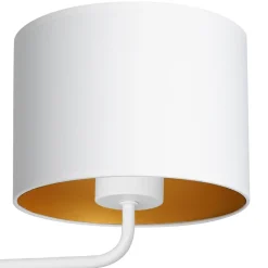 Wandleuchten|Schlafzimmer Lampen*Luminex Wandlampe Weiß Gold Stoff Metall E27 H:24 cm blendarm