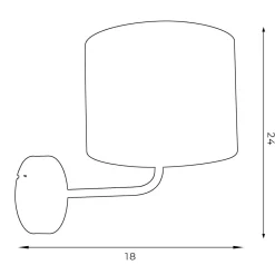 Wandleuchten|Schlafzimmer Lampen*Luminex Wandlampe Weiß Gold Stoff Metall E27 H:24 cm blendarm