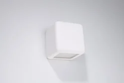 Wandleuchten|Flurlampen*Sollux Wandlampe Weiß Keramik B: 14 cm Würfel bemalbar