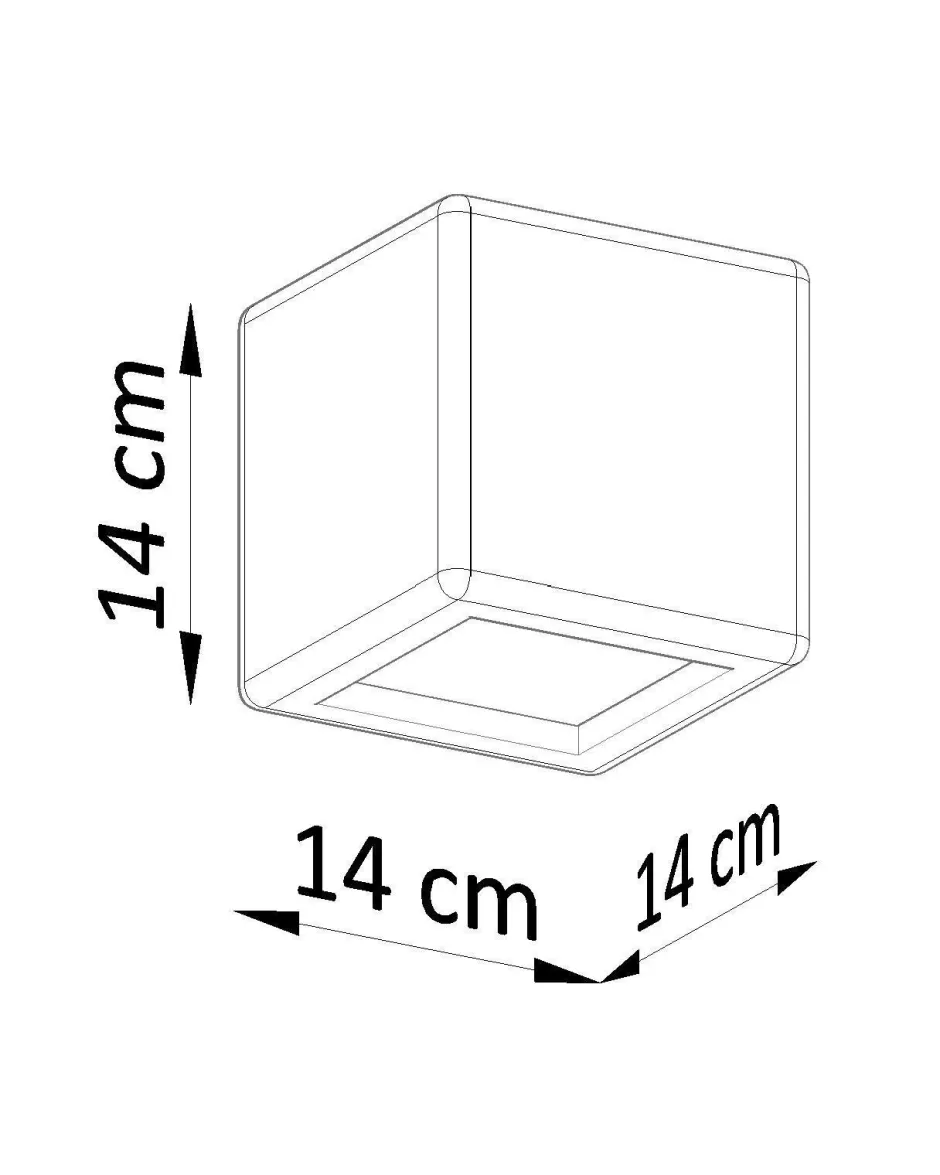 Wandleuchten|Flurlampen*Sollux Wandlampe Weiß Keramik B: 14 cm Würfel bemalbar