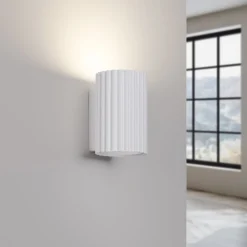 Sollux Wandlampe Weiß klein H: 10 cm GU10 aus Aluminium< Flurlampen|Wohnzimmerlampen