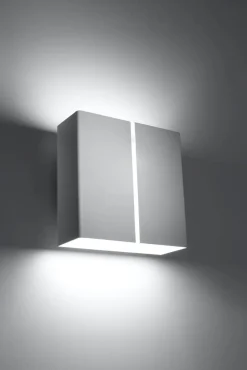 Sollux Wandlampe Weiß Metall eckig Up Down 2x G9 dekorativ< Wandleuchten|Flurlampen