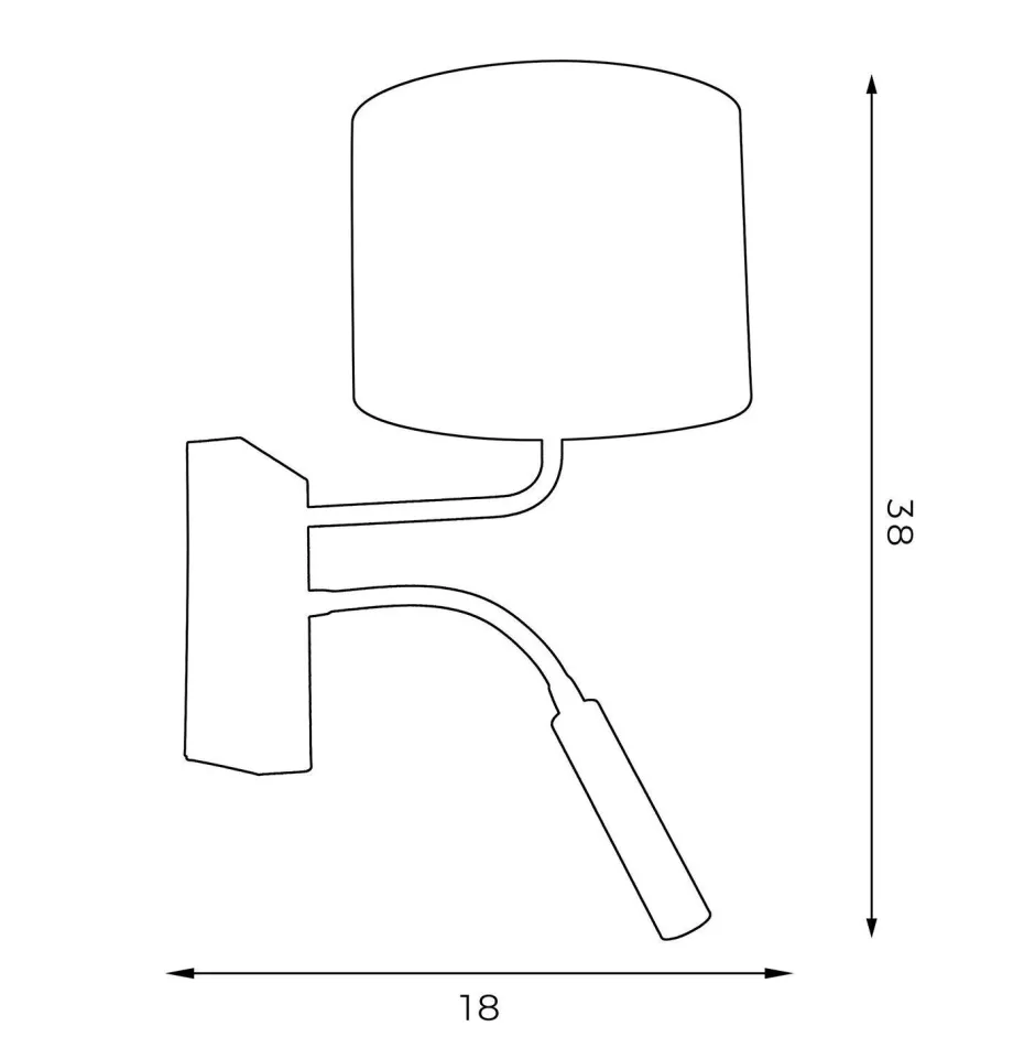 Wandleuchten|Schlafzimmer Lampen*Luminex Wandlampe Weiß Stoff Lesearm E27 G9 H:38 cm blendarm