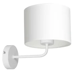 Wohnzimmerlampen|Metall Lampen*Luminex Wandlampe Weiß Stoffschirm Metall E27 H:24 cm blendarm