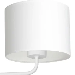 Wohnzimmerlampen|Metall Lampen*Luminex Wandlampe Weiß Stoffschirm Metall E27 H:24 cm blendarm