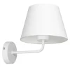 Wandleuchten|Schlafzimmer Lampen*Luminex Wandlampe Weiß Stoffschirm Metall E27 H:24 cm konisch
