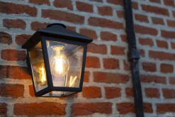 Metall Lampen|Gartenlaternen*Eco-Light Wandlaterne außen Aluminium Glas E27 IP44 20 cm hoch