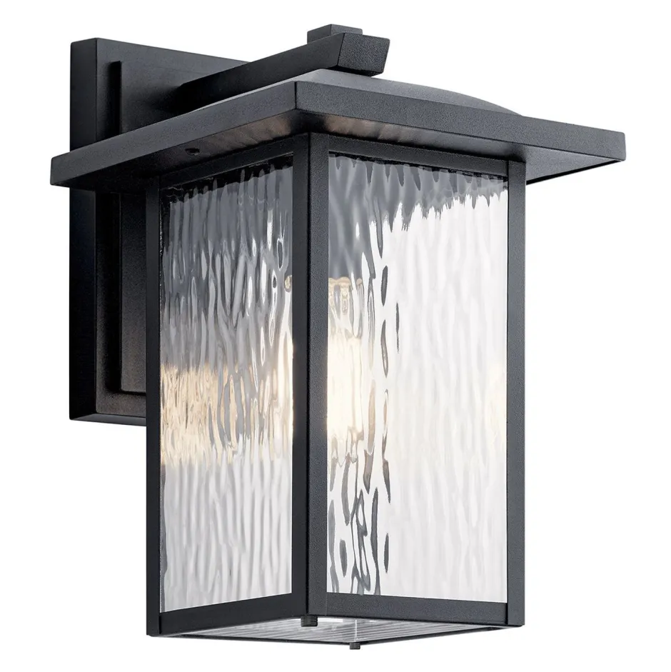 Metall Lampen|Rustikale Lampen*Elstead Wandlaterne außen Aluminium Glas E27 IP44 34,2 cm hoch