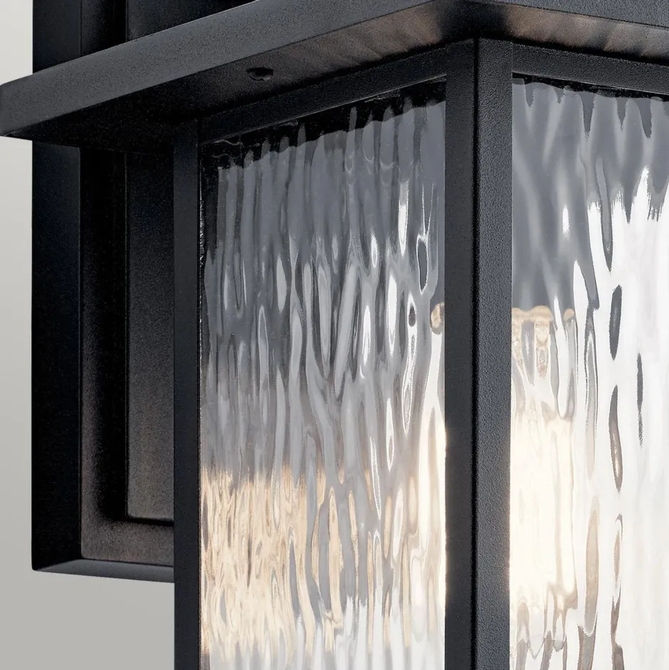 Metall Lampen|Rustikale Lampen*Elstead Wandlaterne außen Aluminium Glas E27 IP44 34,2 cm hoch