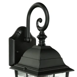 Easylight Wandlaterne außen Schwarz E27 H: 37 cm Aluminium Glas< Rustikale Lampen|Rustikale Außenleuchten