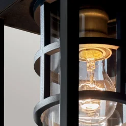 Stofflampen|Rustikale Lampen*Elstead Wandlaterne Schwarz für E27 IP44 45,7 cm hoch Vintage