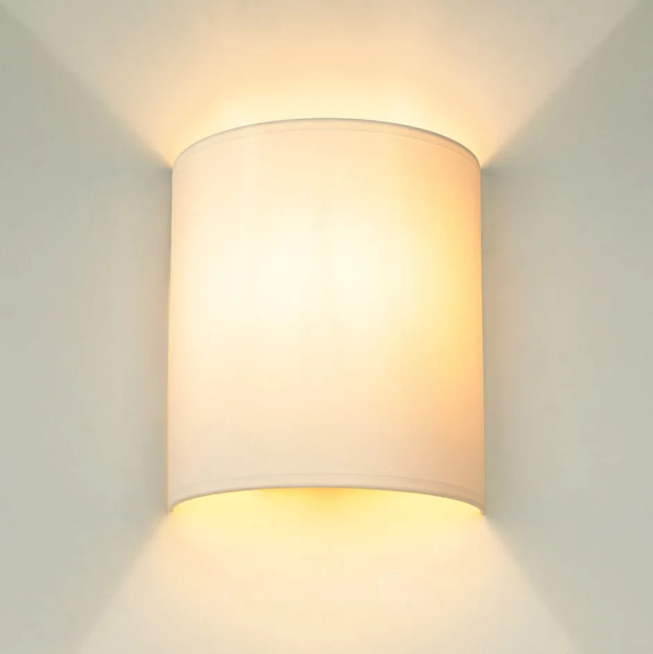 Wandleuchten|Flurlampen*Easylight Wandleuchte ALICE in Weiß Stoff Schirm modern