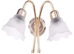 Lido Wandleuchte ALKMENE Messing Glas Klassisch edel< Wandleuchten|Messinglampen