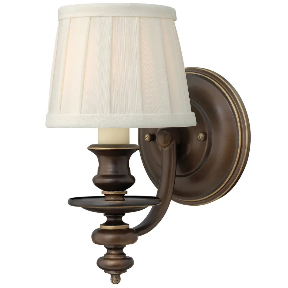 Wandleuchten|Rustikale Lampen*Elstead Wandleuchte ANABELL 2 Bronze Leinen Rustikal Lampe