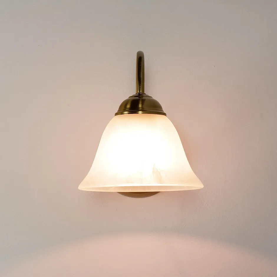 Easylight Wandleuchte ATHEN in Messing Rustikal Glasschirm< Wandleuchten|Küchenlampen